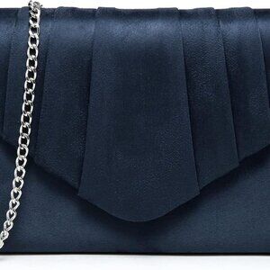 Women's Evening Bag Pleated Envelope Clutch Handbag Wedding Party Bridal Purse